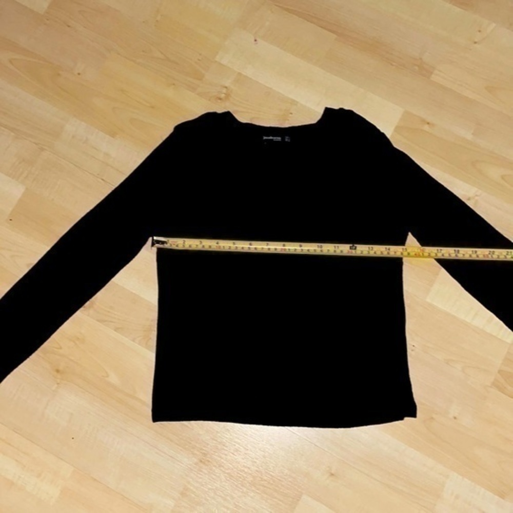 Stradivarius ASOS crop top long sleeve shirt black crew neck M gently preloved - Picture 7 of 7